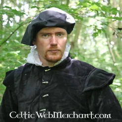 Leonardo Carbone 16th Century Doublet With Removable Sleeves, Black -Renaissance and Tudor clothing Shop 16th century doublet with removable sleeves black 4