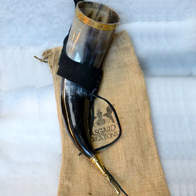 Windlass Steelcrafts Drinking Horn Odin With Leather Holder 5 Windlass Steelcrafts Drinking Horn Odin With Leather Holder - Image 3