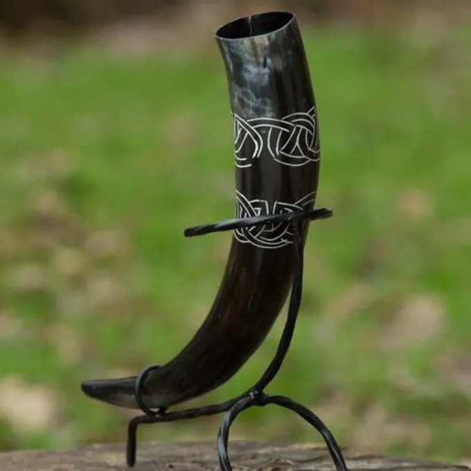 Epic Armoury Drinking Horn Tara With Celtic Knots, Light 3 Epic Armoury Drinking Horn Tara With Celtic Knots, Light