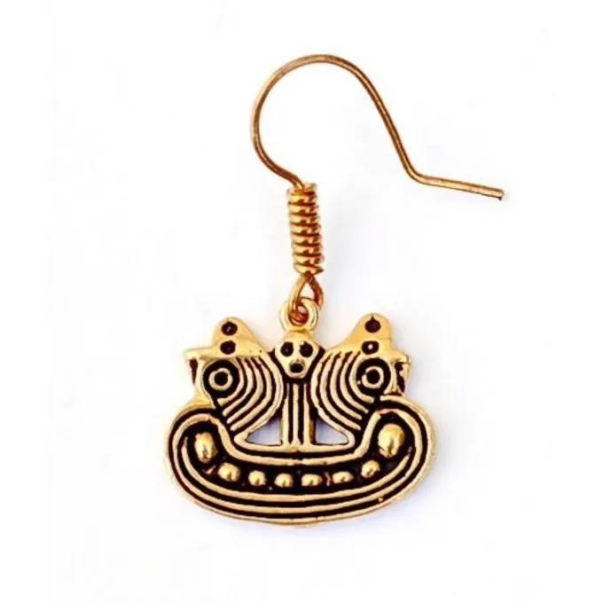 Earrings Bornholm Viking Ship, Bronze 3 Earrings Bornholm Viking Ship, Bronze