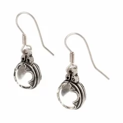 Earrings Gotland Mountain Crystal Silvered M