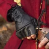 Epic Armoury Fingerless Gloves With Laces, Black -Renaissance and Tudor clothing Shop fingerless gloves with laces black