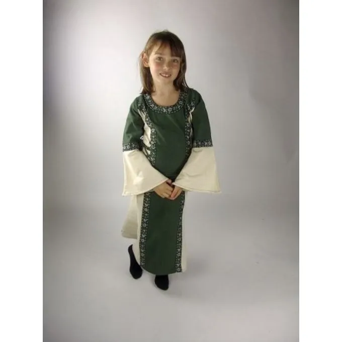 Leonardo Carbone Girl's Dress Cleena Green-white 2 Leonardo Carbone Girl's Dress Cleena Green-white