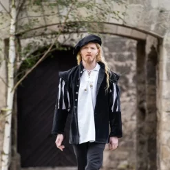 Leonardo Carbone Jacket With Open Sleeves, Black -Renaissance and Tudor clothing Shop jacket with open sleeves black 3