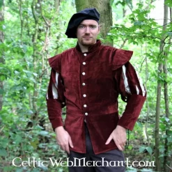 Leonardo Carbone Jacket With Open Sleeves, Green -Renaissance and Tudor clothing Shop jacket with open sleeves green 5