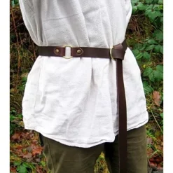 Leather Belt With Ring Buckle, Black Split Leather -Renaissance and Tudor clothing Shop leather belt with ring buckle black split leather 1