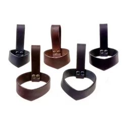 Leather Drinking Horn Holder 0,3 - 0,4 L, Brown -Renaissance and Tudor clothing Shop leather drinking horn holder 03 04 l brown 1