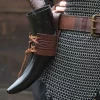 Epic Armoury Leather Drinking Horn Holder Edda, Brown -Renaissance and Tudor clothing Shop leather drinking horn holder edda brown