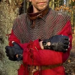 Epic Armoury Leather Fingerless Gloves, Black -Renaissance and Tudor clothing Shop leather fingerless gloves black 2