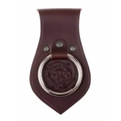 Leather Weapon Holder For Belt Viking Motif, Brown