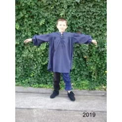 Leonardo Carbone Medieval Boy's Shirt Blue -Renaissance and Tudor clothing Shop medieval boys shirt blue 2