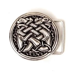 Medieval Buckle Celtic Dogs, Silver Plated -Renaissance and Tudor clothing Shop medieval buckle celtic dogs silver plated 2