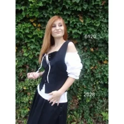 Leonardo Carbone Medieval Doublet Lene Black -Renaissance and Tudor clothing Shop medieval doublet lene black 2