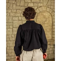 Mytholon Medieval Shirt Ansgar, Black -Renaissance and Tudor clothing Shop medieval shirt ansgar black 2