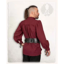 Mytholon Medieval Shirt Ansgar, Burgundy 8 Mytholon Medieval Shirt Ansgar, Burgundy -Renaissance and Tudor clothing Shop medieval shirt ansgar burgundy 2