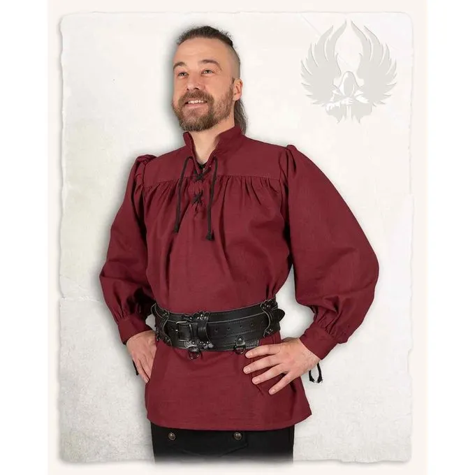 Mytholon Medieval Shirt Ansgar, Burgundy 3 Mytholon Medieval Shirt Ansgar, Burgundy