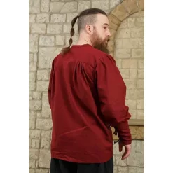Mytholon Medieval Shirt Simon, Burgundy -Renaissance and Tudor clothing Shop medieval shirt simon burgundy 2