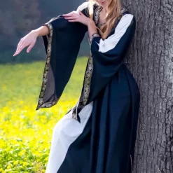 Leonardo Carbone Noble Embroidered Dress Loretta, Black -Renaissance and Tudor clothing Shop noble embroidered dress loretta black 2