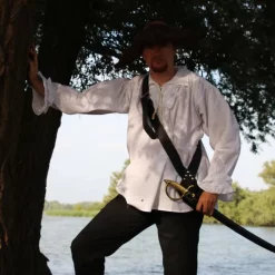 Leonardo Carbone Pirate Shirt, White -Renaissance and Tudor clothing Shop pirate shirt white 2