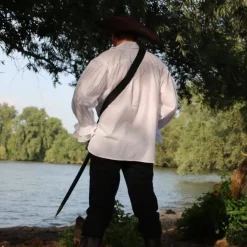 Leonardo Carbone Pirate Shirt, White -Renaissance and Tudor clothing Shop pirate shirt white 4