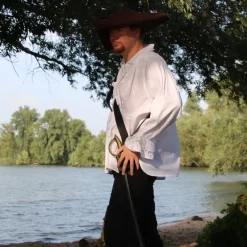 Leonardo Carbone Pirate Shirt, White -Renaissance and Tudor clothing Shop pirate shirt white 5