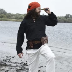 Shirt Francis, Black -Renaissance and Tudor clothing Shop shirt francis black 2