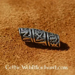 Silver Beard Bead With Runic Inscriptions -Renaissance and Tudor clothing Shop silver beard bead with runic inscriptions 3