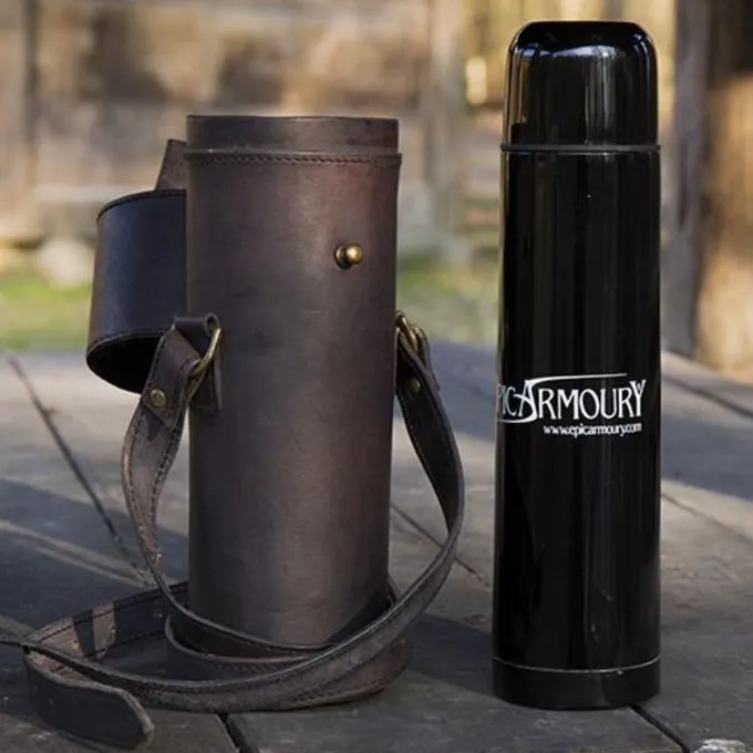 Epic Armoury Thermos Flask With Leather Holder And Belt, Black 5 Epic Armoury Thermos Flask With Leather Holder And Belt, Black - Image 3
