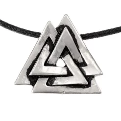 Valknut Amulet, Silvered