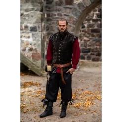 Leonardo Carbone Velvet Doublet With Metal Buttons, Brown -Renaissance and Tudor clothing Shop velvet doublet with metal buttons brown 3