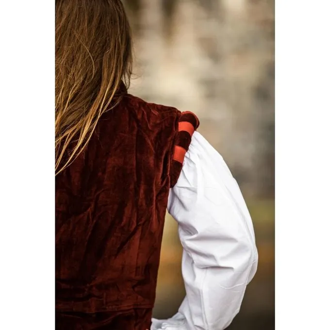 Leonardo Carbone Velvet Doublet With Metal Buttons, Red 8 Leonardo Carbone Velvet Doublet With Metal Buttons, Red - Image 6
