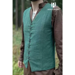 Burgschneider Vest Maron, Green -Renaissance and Tudor clothing Shop vest maron green 2