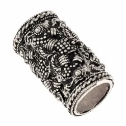 Viking Beard Bead Rygge, Silvered Bronze