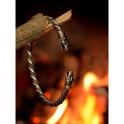 Viking Bracelet With Wolf Heads -Renaissance and Tudor clothing Shop viking bracelet with wolf heads 2