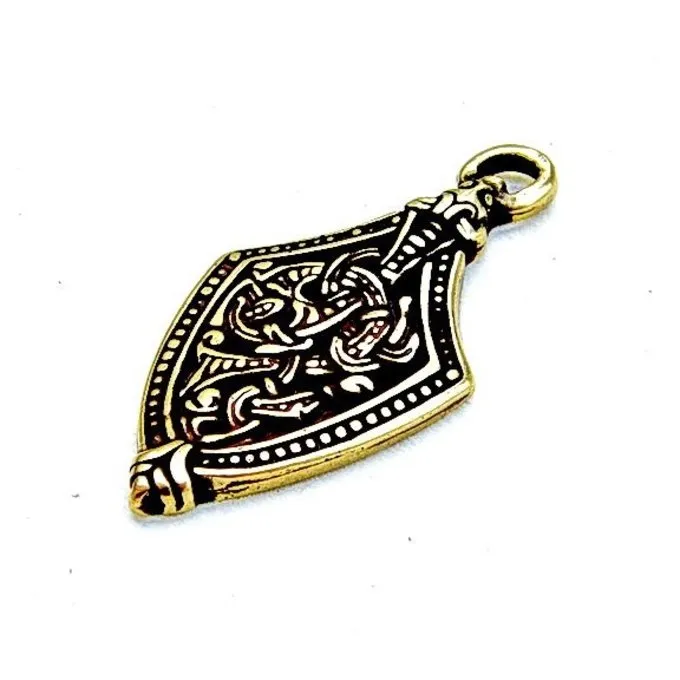 Viking Jewel Borre Style Scabbard End, Brass 3 Viking Jewel Borre Style Scabbard End, Brass