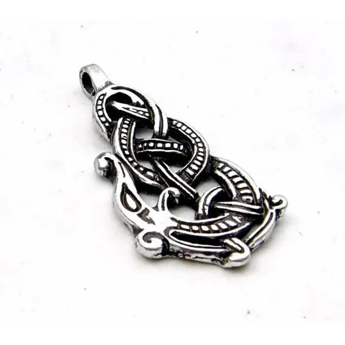 Viking Jewel Urnes Style Midgard Snake Silvered 3 Viking Jewel Urnes Style Midgard Snake Silvered