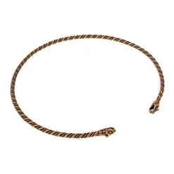Viking Torque With Wolf Heads, Bronze