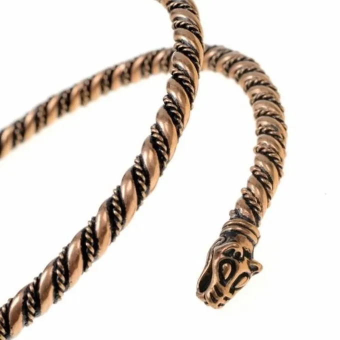 Viking Upper Bracelet With Wolf Heads, Silvered 4 Viking Upper Bracelet With Wolf Heads, Silvered - Image 2