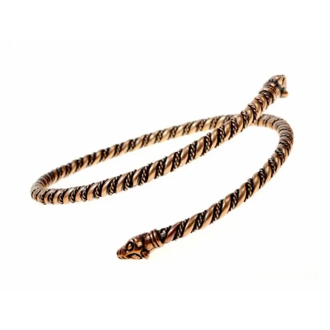 Viking Upper Bracelet With Wolf Heads, Silvered 3 Viking Upper Bracelet With Wolf Heads, Silvered