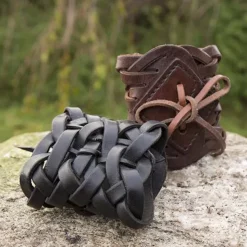 Epic Armoury Woven Leather Bracelet, Brown 9 Epic Armoury Woven Leather Bracelet, Brown -Renaissance and Tudor clothing Shop woven leather bracelet brown 3