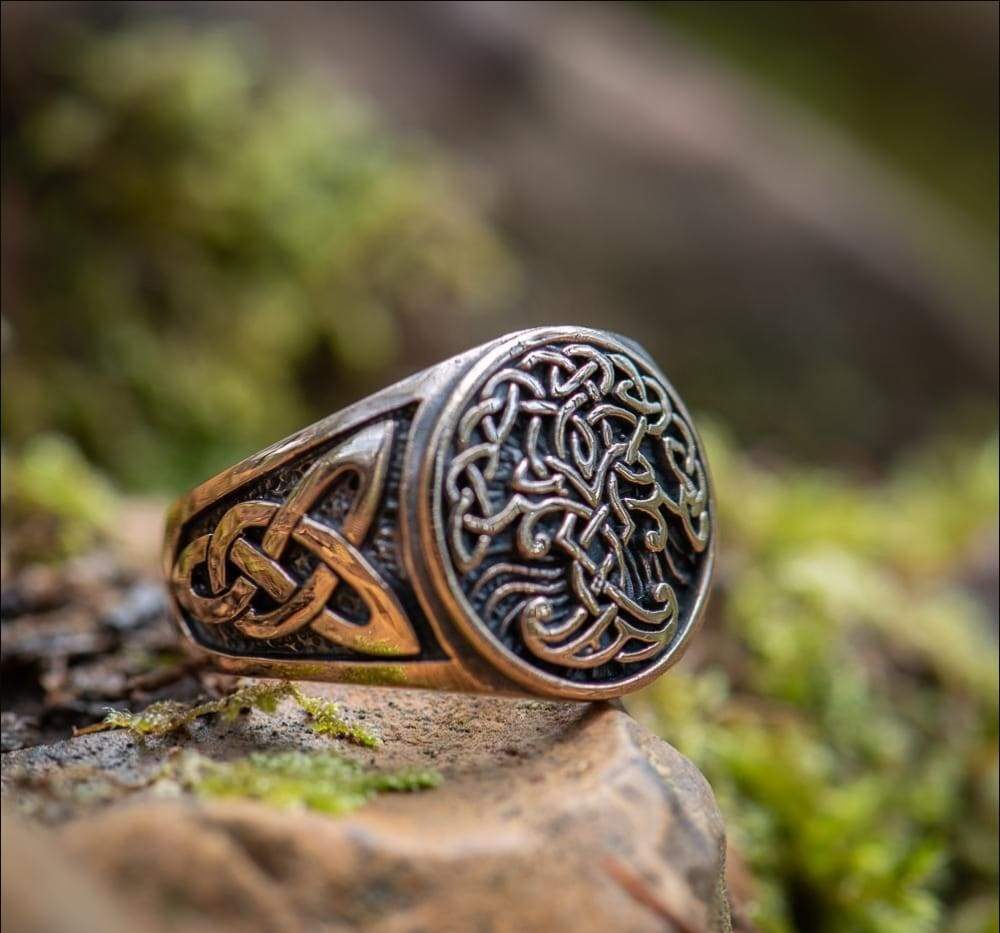 Renaissance and Tudor clothing Shop 33 Renaissance and Tudor clothing Shop -Renaissance and Tudor clothing Shop viking ring yggdrasil knotwork bronze northlord wood natural jewelry 675 2048x2048 e1757675057600